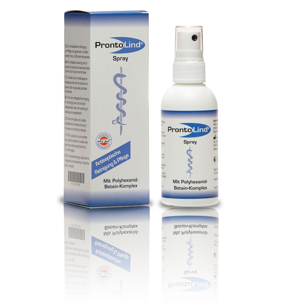 Nettoyage des zones percées et tatouées Spray Prontolind 75 ml
